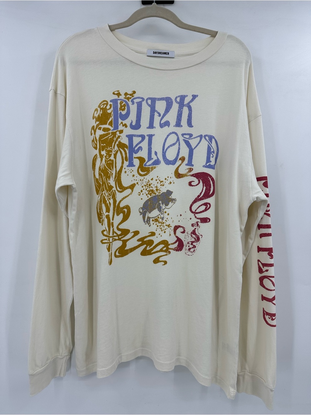 Daydreamer Pink Floyd Cream Graphic Long Sleeve Shirt